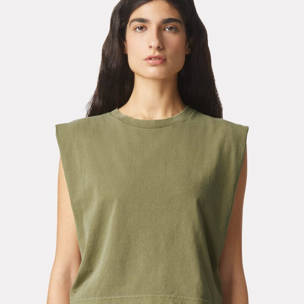 Women's Heavyweight Cotton Garment-Dyed Muscle Tee Thumbnail