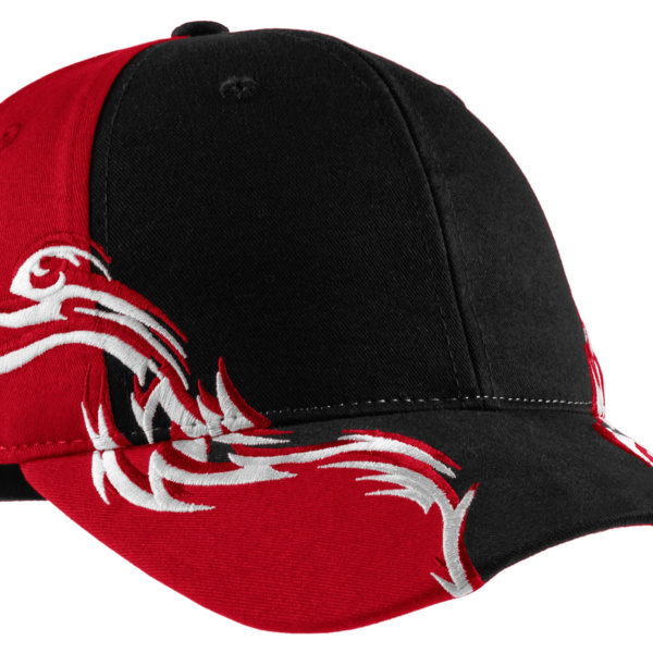 Colorblock Racing Cap with Flames Thumbnail