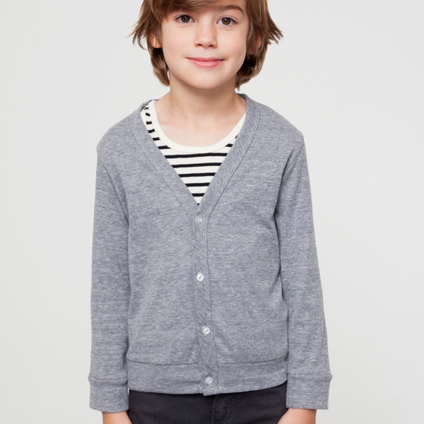 BR100 Toddler Tri-Blend Rib Cardigan Thumbnail