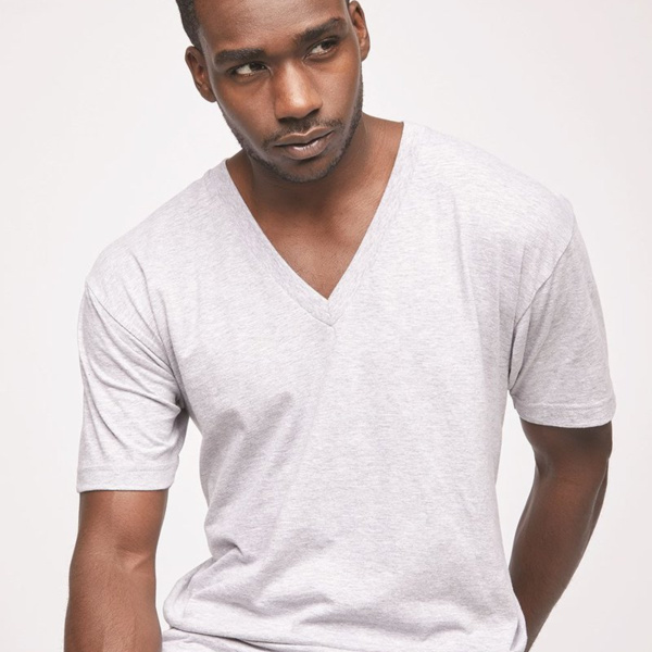 Unisex Fine Jersey V-Neck Tee Thumbnail