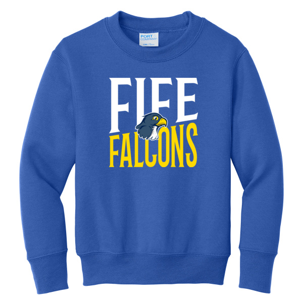 Fife Elementary - Youth Core Fleece Crewneck Sweatshirt (new falcons) Thumbnail