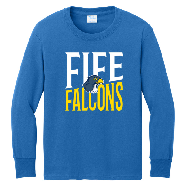 Fife Elementary - Youth Long Sleeve Core Cotton Tee (new falcons) Thumbnail