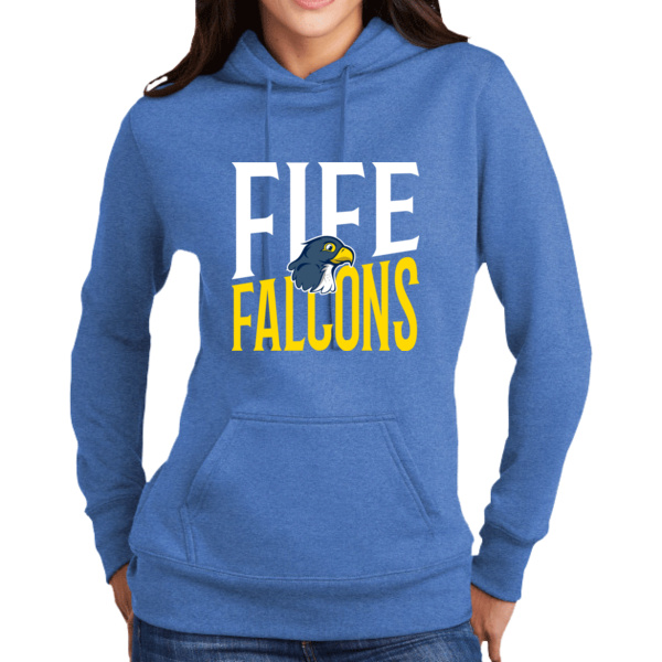Fife Elementary - Ladies Core Fleece Pullover Hooded Sweatshirt (new falcons) Thumbnail